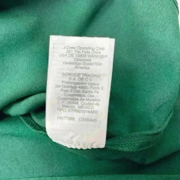 JCREW Point Sur Women’s Size Small Blouse With Camisole Green pin dot‎ chiffon - Picture 3 of 8
